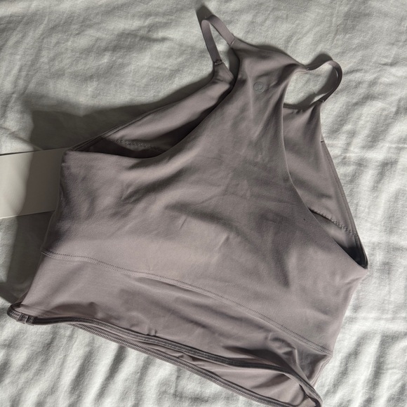 🆕🤍 Lululemon Nulu High-Neck Mesh-Hem Tank - Muave Grey - Picture 8 of 9